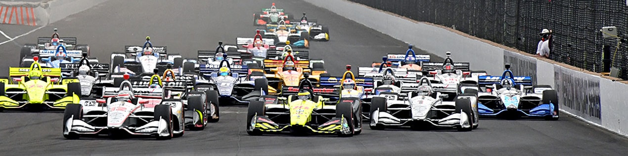 indy cars racing to through the start line Providence